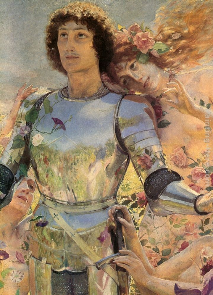 Georges Antoine Rochegrosse The Knight of the Flowers [detail left]